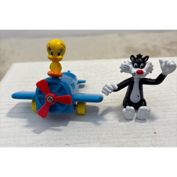 Mcdonald's Happy Meal 1989 Looney Tunes Tweety Bird & Sylvester Plane Figure - Picture 6 of 8